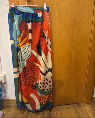 Falda larga verano estampado tropical