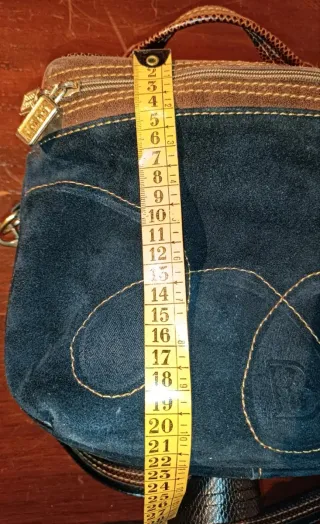 Bolso vintage piel negro y marrón