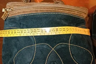 Bolso vintage piel negro y marrón