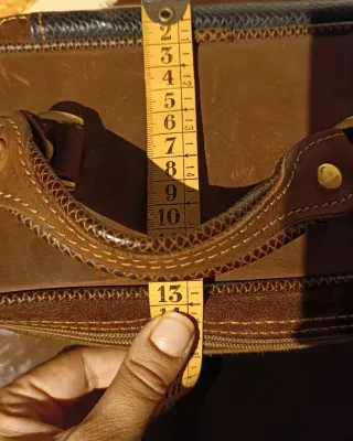 Bolso vintage piel negro y marrón