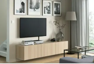 Mueble TV Ikea Roble Blanco suspendido 180cm
