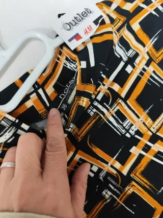 Vestido estampado geométrico manga larga