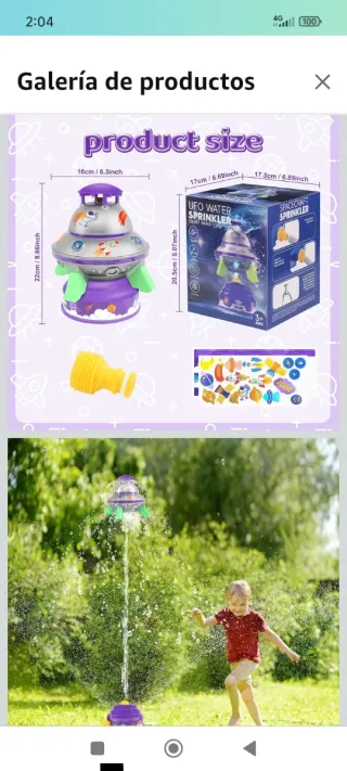 Aspersore ad acqua a forma di razzo per bambini