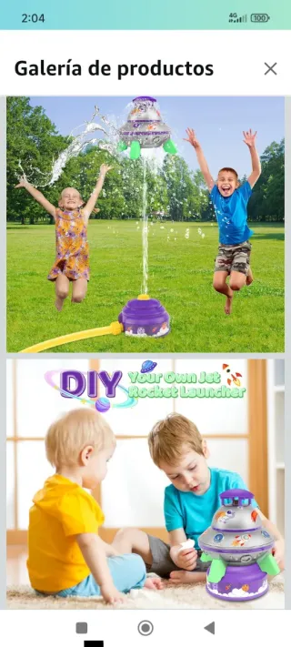 Aspersore ad acqua a forma di razzo per bambini