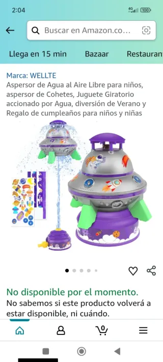 Aspersore ad acqua a forma di razzo per bambini