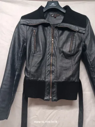 Chaqueta de piel negra mujer