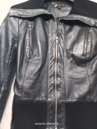 Chaqueta de piel negra mujer