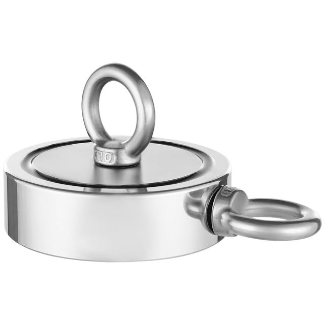 Kit di Pesca con Magnete da 771 kg con Magnete Forte su Entrambi i Lati, Kit di Pesca con Magnete al Neodimio N35 a Terre Rare con Uncino, Corda Resistente, Guanti e Ancora