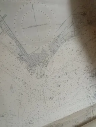 Carta náutica antigua años 50