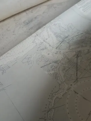 Carta náutica antigua años 50