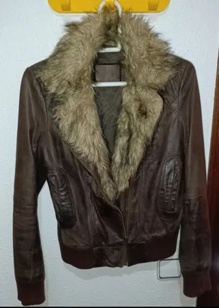 Chaqueta aviador piel marrón