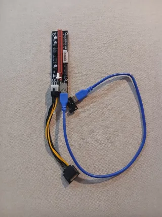 Adaptador Riser PCIe con SATA y USB, 10 unidaddes.