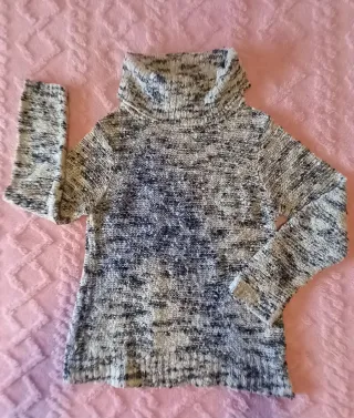 Jersey cuello vuelto gris talla L