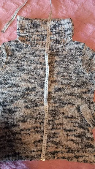 Jersey cuello vuelto gris talla L