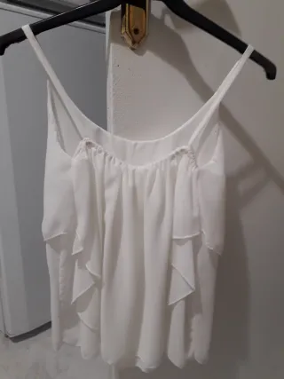 Top gasa blanco tirantes