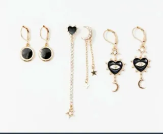 Set Pendientes Místicos Corazón Luna Estrellas