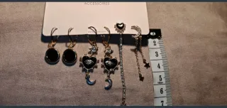 Set Pendientes Místicos Corazón Luna Estrellas