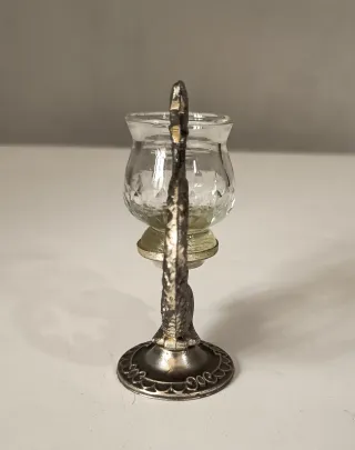 Portacandele Metallo Argentato Stile Neoclassico