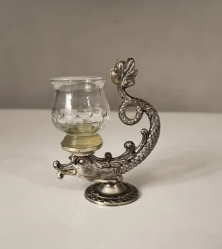 Portacandele Metallo Argentato Stile Neoclassico