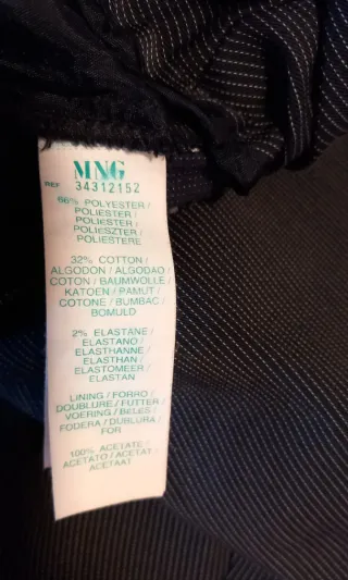 Pantalón Mango vestir Raya azul marino grisáceo