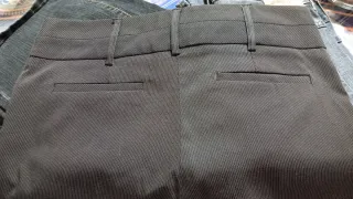 Pantalón Mango vestir Raya azul marino grisáceo