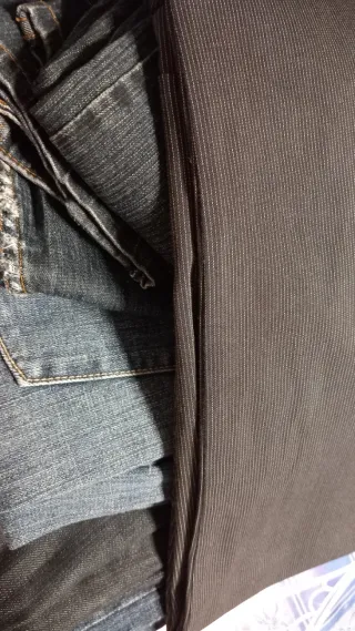 Pantalón Mango vestir Raya azul marino grisáceo