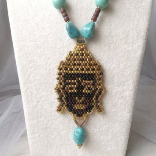 Collana artigianale Lunga Etnica Buddha Tibetana