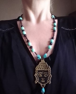 Collana artigianale Lunga Etnica Buddha Tibetana