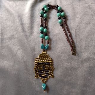 Collana artigianale Lunga Etnica Buddha Tibetana