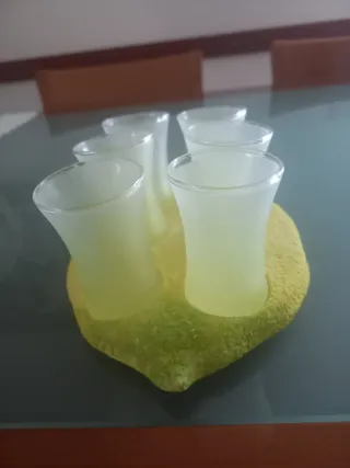 Set 6 bicchierini limoncello + vassoietto limone