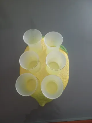 Set 6 bicchierini limoncello + vassoietto limone