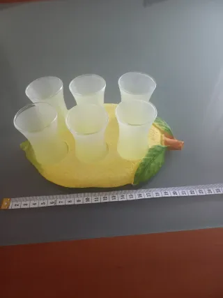 Set 6 bicchierini limoncello + vassoietto limone
