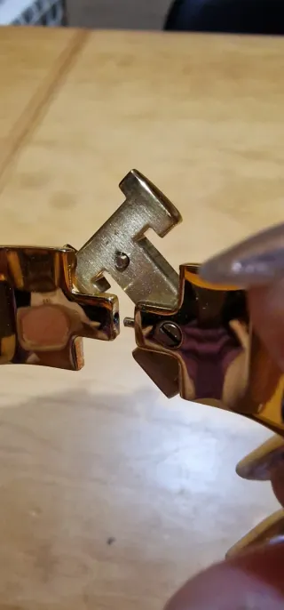 Pulsera Hermès H Dorada y Verde