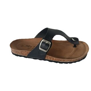 Sandalias de dedo azul y marrón