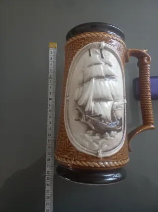 Boccale birra ceramica nave