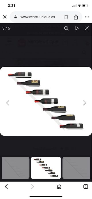 Botellero pared 7 botellas Hierro Blanco