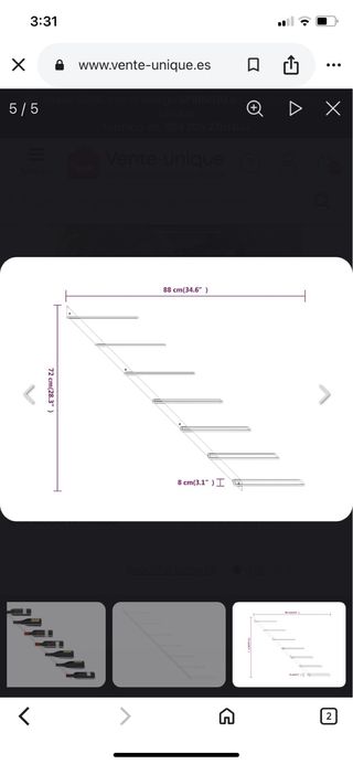 Botellero pared 7 botellas Hierro Blanco