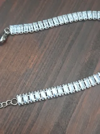 Bracciale tennis acciaio con pietre vetro