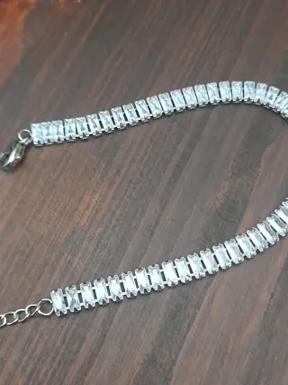 Bracciale tennis acciaio con pietre vetro