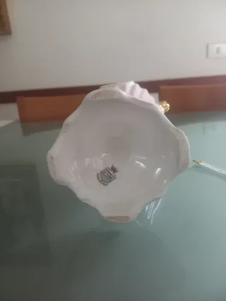 Vaso grande ceramica rosa e oro anni 60