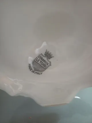 Vaso grande ceramica rosa e oro anni 60