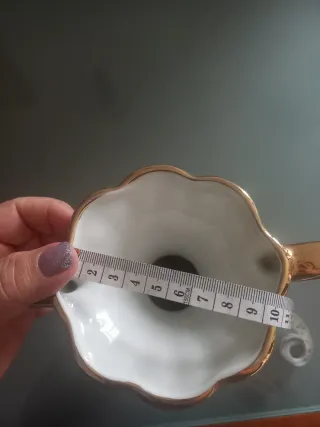 Vaso grande ceramica rosa e oro anni 60