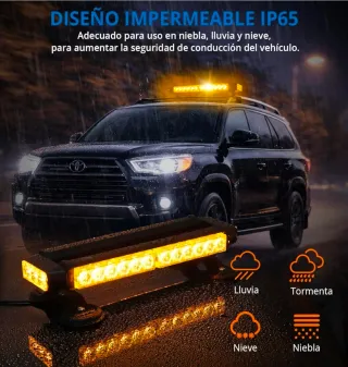 Luz Rotativa LED Ámbar Magnética 12V/24V