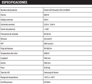 LED 680W GTA 2.8 FLORASTAR EN PROMOCION