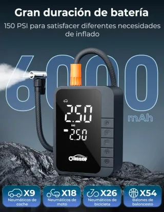 Compresor Aire Portátil 6000mAh