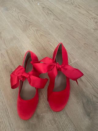 Zapatos Fallera Talla 40 Rojo