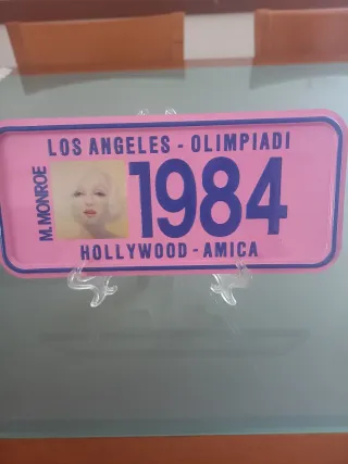 Set 2 targhette metallo Los Angeles 1984