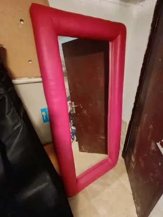 Espejo grande Acolchado Rojo