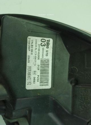 Peugeot 22846501 811500h030 faro izquierdo 107 1.0