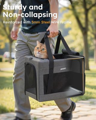 PECUTE transportín gatos hasta 5kg robusto gris